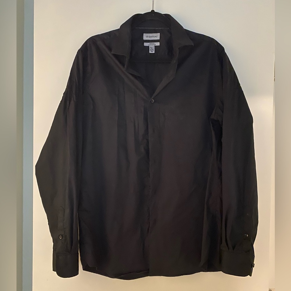 Le Chateau Men's Black Dress Shirt
